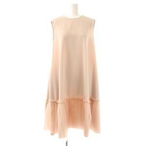 ノースリーブ裾チュールワンピース 36 スモークピンク /CX OS