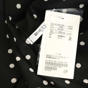 BEAUTY&YOUTH UNITED ARROWS ドットフレアスリーブブラウス シャツ 半袖 F ブラック ホワイト /ES OS