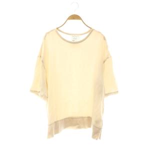 シルクフィブリルTシャツ カットソー 七分袖 F ベージュ /DO OS