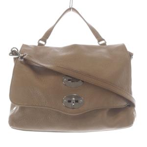 postina バッグ ハンドバッグ ショルダーバッグ 2way レザー 茶色 ブラウン /SR