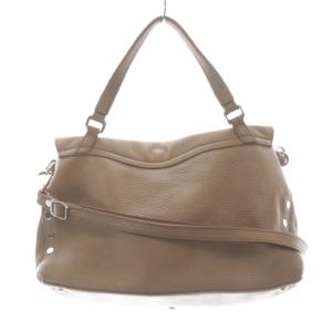 ZANELLATO postina バッグ ハンドバッグ ショルダーバッグ 2way レザー 茶色 ブラウン /SR