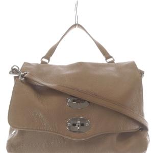 ZANELLATO postina バッグ ハンドバッグ ショルダーバッグ 2way レザー 茶色 ブラウン /SR