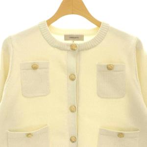 JUSGLITTY 24SS キラキラニットジャケット ノーカラージャケット 1 ライトベージュ /DF OS