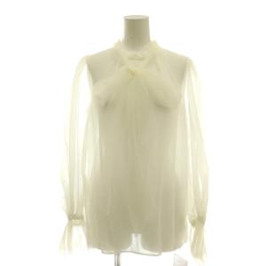 24SS チュールボウタイブラウス 長袖 プルオーバー 1 オフホワイト /NR OS