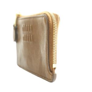 miumiu ナッパレザー エンベロープ カードホルダー ケース ブラウン