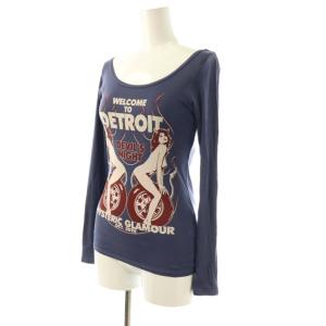 HYSTERIC GLAMOUR DEVILS NIGHT ロングTシャツ カットソー 長袖 F グレイッシュネイビー /ES OS