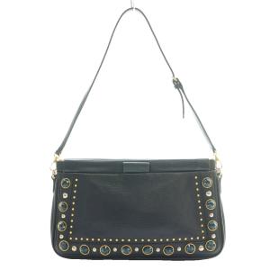 miumiu レザースタッズ 2waバッグ クラッチ ショルダー レザー 紺 ネイビー /SS OS OH