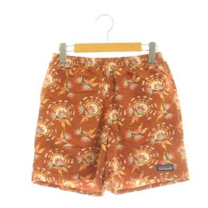 ショートパンツ ハーフパンツ 総柄 メッシュ裏地 XS 茶 マルチカラー 57021 /CX OS