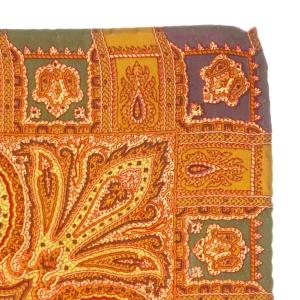 ETRO ミニスカーフ ペイズリー柄 マスタード 赤 レッド 緑 /RI OS