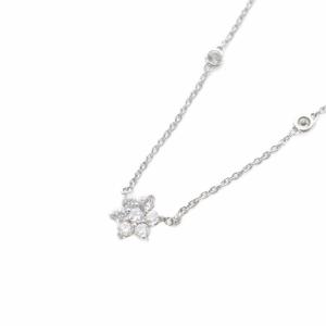フラワーモチーフ ダイヤモンド ネックレス K18WG