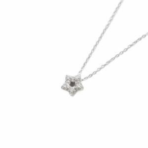 スターモチーフ ネックレス K18WG ダイヤ0.17ct ホワイトゴールド