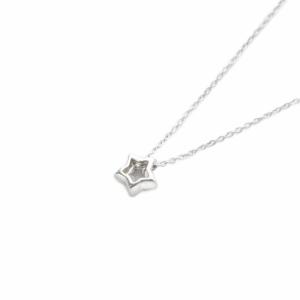 PONTE VECCHIO スターモチーフ ネックレス K18WG ダイヤ0.17ct ホワイトゴールド