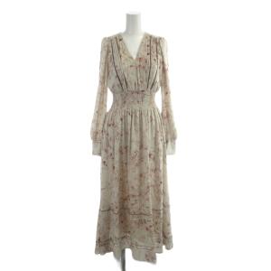 ウエストシャーリングフラワープリントワンピース 0 ピンク 長袖 /AB OS