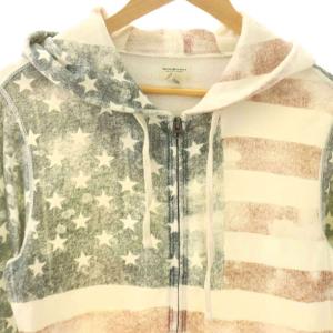 DENIM & SUPPLY RALPH LAUREN 星条旗 ジップパーカー 長袖 S オフホワイト ブラウン /HK OS