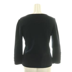 René ジップアップ ニット カーディガン 34 ブラック /DF OS