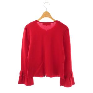 M'S GRACY リボンカメリアジップニットジャケット ブルゾン 38 レッド /ES OS SH