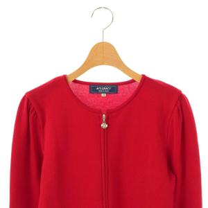 M'S GRACY リボンカメリアジップニットジャケット ブルゾン 38 レッド /ES OS SH