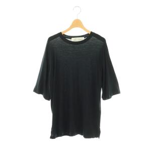 ウール五分袖プルオーバー カットソー Tシャツ F ダークネイビー /ES OS SH