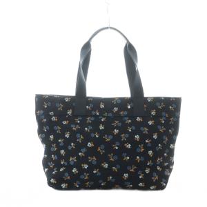 COACH トートバッグ キャンバス 黒 ブラック フラワーデザイン 花柄 小花柄 総柄 F25903 /RI OS
