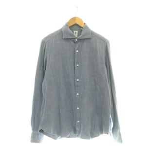 バーニーズニューヨーク コットン 長袖 シャツ L ブルー /DF OS