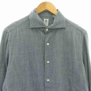 Finamore バーニーズニューヨーク コットン 長袖 シャツ L ブルー /DF OS