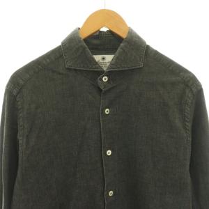 GIANNETTO デニム 長袖 シャツ スリムフィット L ブラック /DF OS