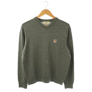 フォックスヘッドパッチニット セーター Vネック S グレー /DF OS