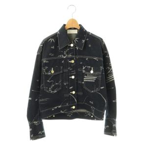 25AW Nature Pattern Jacquard Short Denim Jacket