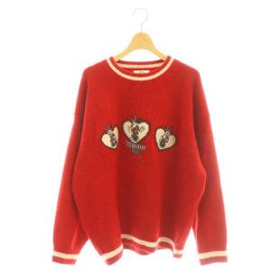× ディズニー Disney MD Xmas MINNIE ニット セーター 長袖 厚手 F 赤 /NR