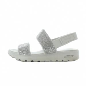 SKECHERS アーチフィット フットステップス エンチャント サンダル 7 24cm ナチュラル グリッター 厚底 /RI