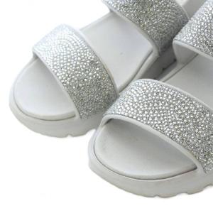 SKECHERS アーチフィット フットステップス エンチャント サンダル 7 24cm ナチュラル グリッター 厚底 /RI