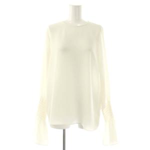Shirring Blouse ブラウス プルオーバー 長袖 ホワイト /HK OS