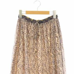 Deuxieme Classe 25AW LONG SKIRT ギャザースカート ティアード 総柄 アイボリー マルチカラー /ES OS