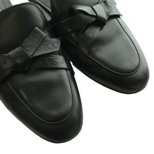 TOD'S レザースリッポン フラットシューズ 36 黒 ブラック /SS OS
