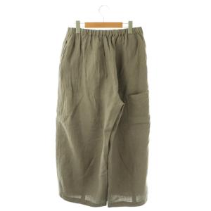 Vlas Blomme Washed 40/1 Linen ギャザーパンツ F グレー