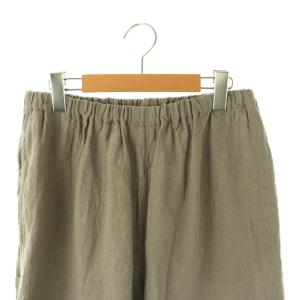 Vlas Blomme Washed 40/1 Linen ギャザーパンツ F グレー