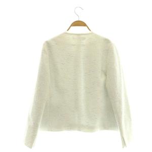 theory luxe 24SS OPHELIA TWEED GLORIANA TR ツイードジャケット ノーカラー 40 白