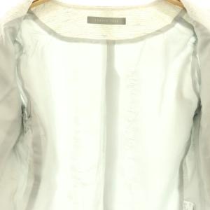 theory luxe 24SS OPHELIA TWEED GLORIANA TR ツイードジャケット ノーカラー 40 白