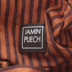 JAMIN PUECH ハンドバッグ 刺繍 フリル キャンバス レッド /YO17