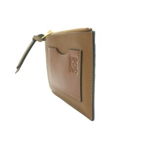 LOEWE スクエアコインカードホルダー ブラウン C660Z40X07