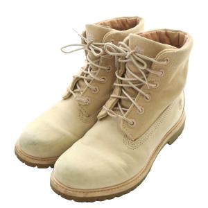 Timberland ロールトップブーツ ショート US8W 25cm アイボリー /SS OS
