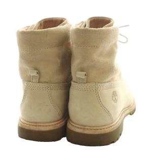 Timberland ロールトップブーツ ショート US8W 25cm アイボリー /SS OS