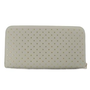 PRADA スタッズドレザー ジップアラウンド長財布 ホワイト 1ML506