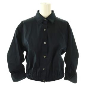 25SS COTTON SHIRTING FIXED SLV CRP SH シャツ クロップド S ネイビー