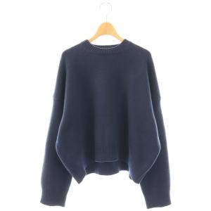 ウールカシミヤ5Gクルーネックロングスリーブ プルオーバー ニット セーター 長袖 38 紺 /NR OS