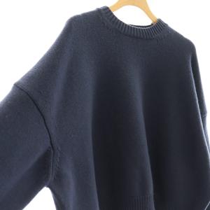 BLAMINK ウールカシミヤ5Gクルーネックロングスリーブ プルオーバー ニット セーター 長袖 38 紺 /NR OS