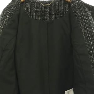 CELFORD 24AW パイピングツイードジャケット ノーカラー 38 黒 白 /CX OS