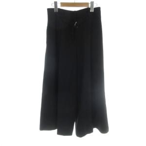 ウエストベルトガウチョパンツ 38 黒 ブラック 無地 ワイドシルエット /AB OS