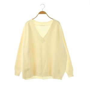 ミドルゲージKNIT ニット セーター 長袖 オフホワイト /HK OS