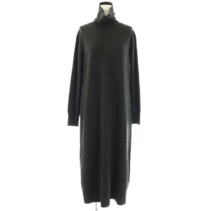 23AW LANA CASH TNK KNIT DRESS ワンピース ニット 長袖 カシミヤ混 S ダークグレー
